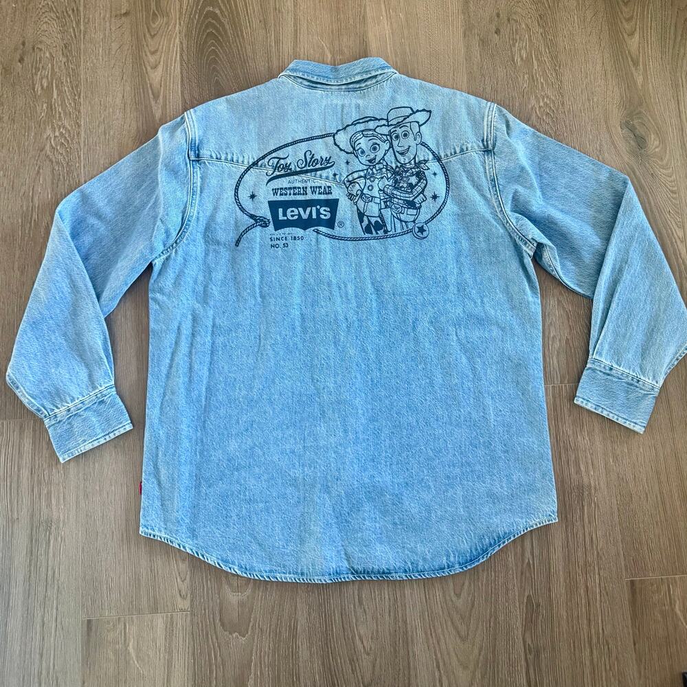 Levi's x Toy Story Denim Western Shacket Jean Shirt Jacket Size Large Unisex NWT